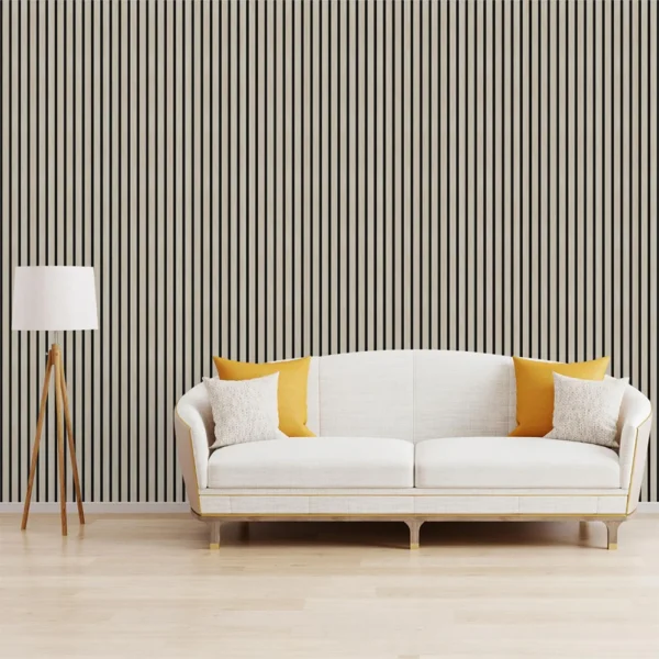 White Acoustic Wood Wall Panel - Image 3